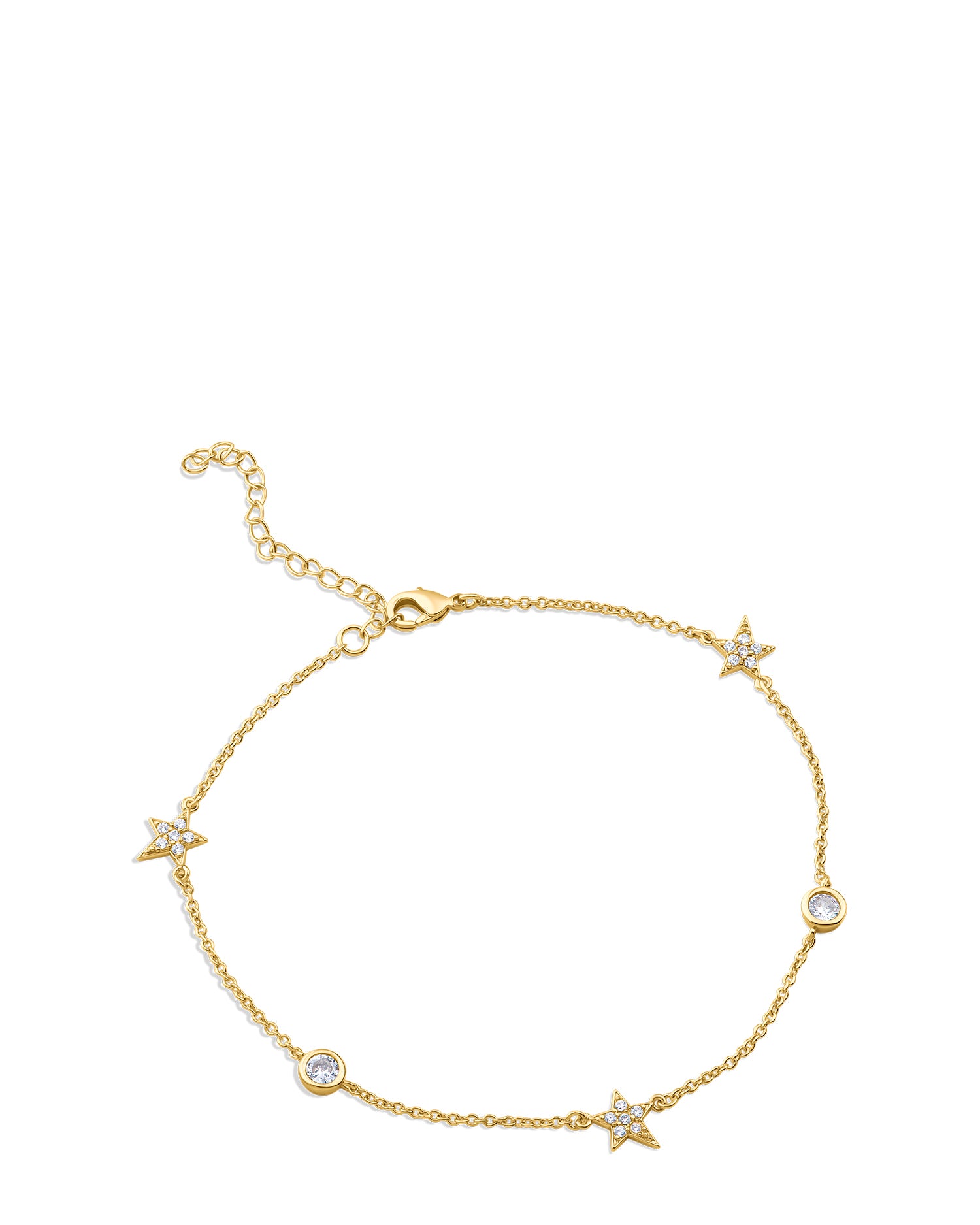 Pave CZ Star Anklet