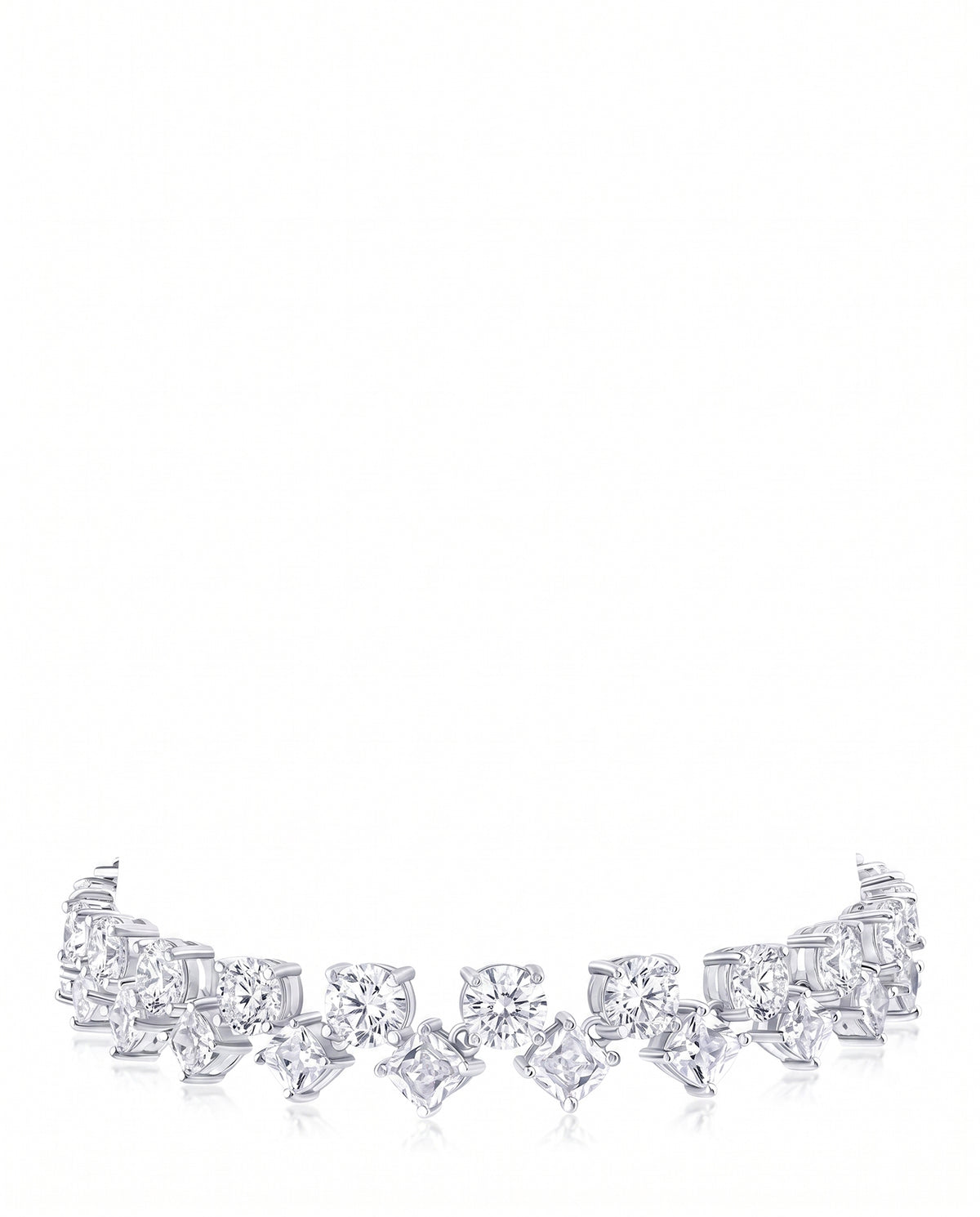 Round & Cushion CZ Tennis Bracelet
