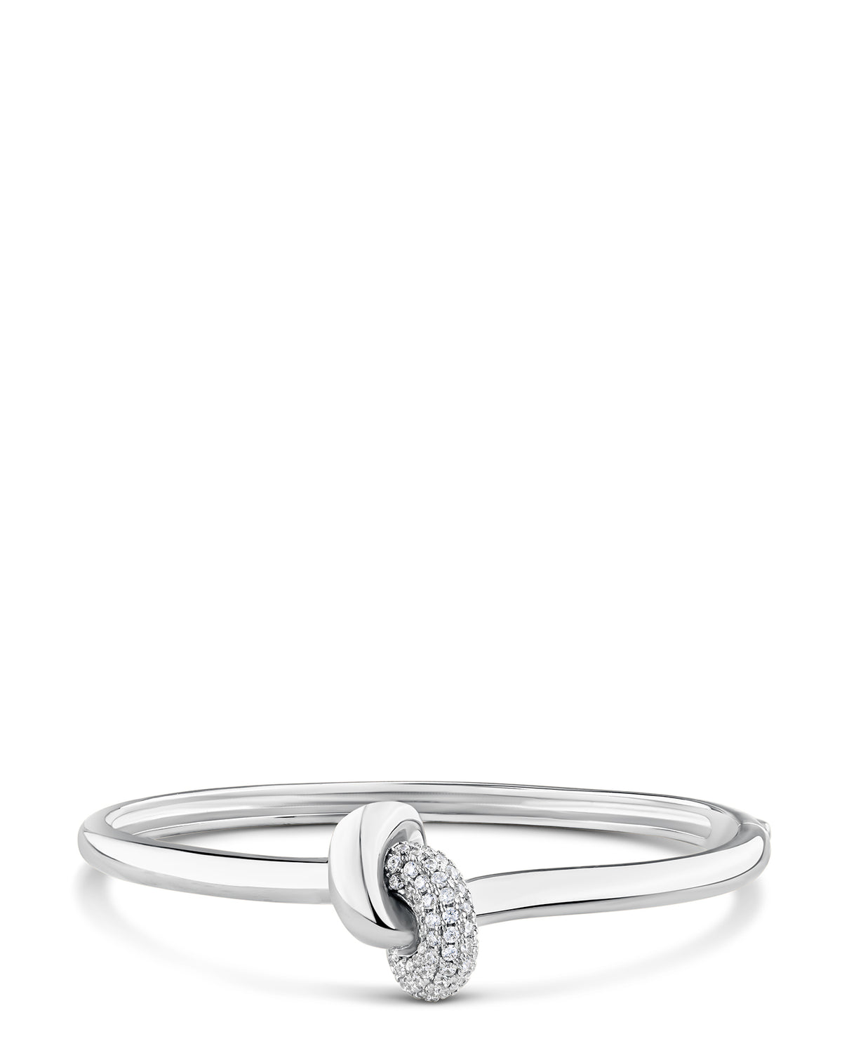 Pavé CZ Knot Bangle Bracelet