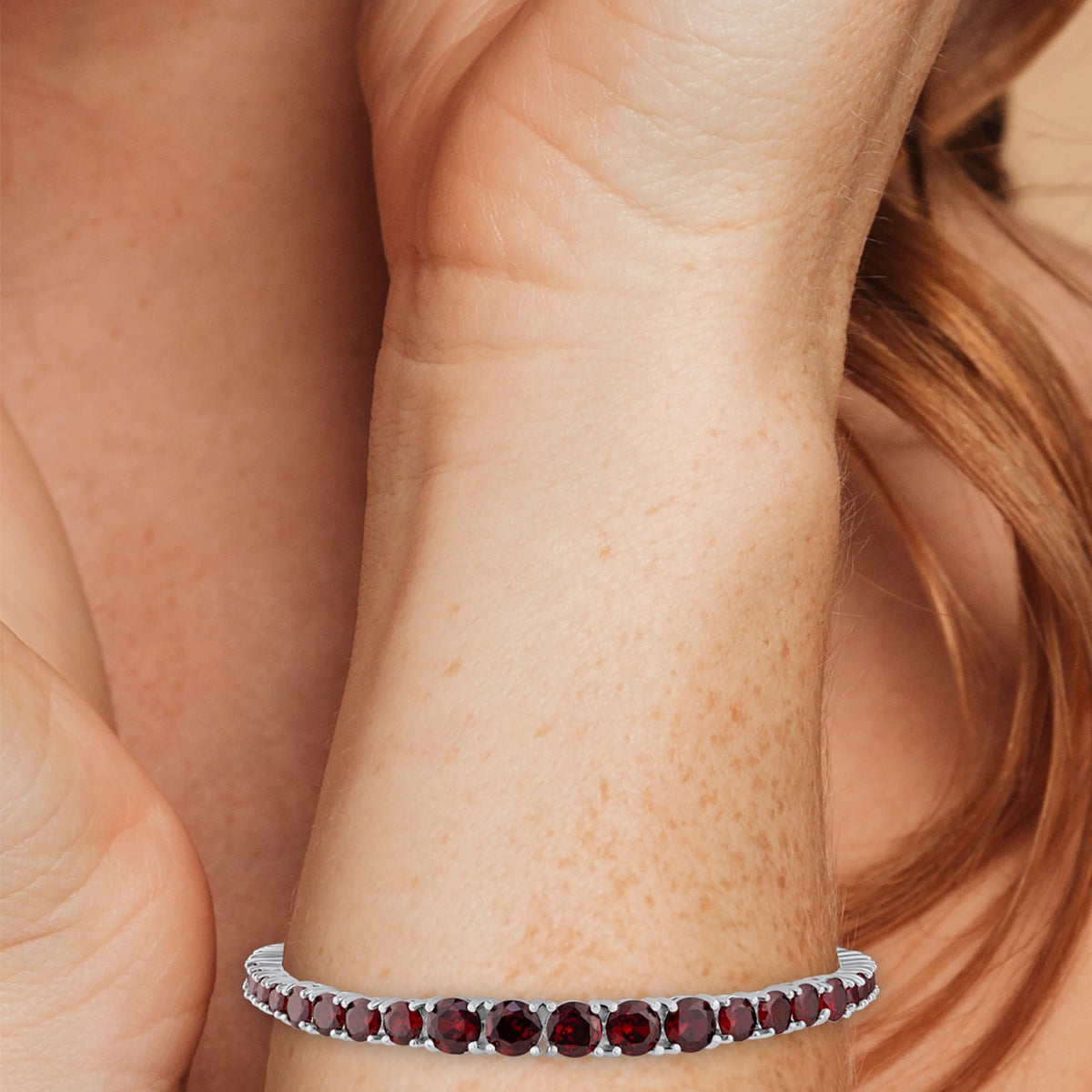 Ruby CZ Graduated Tennis Bracelet