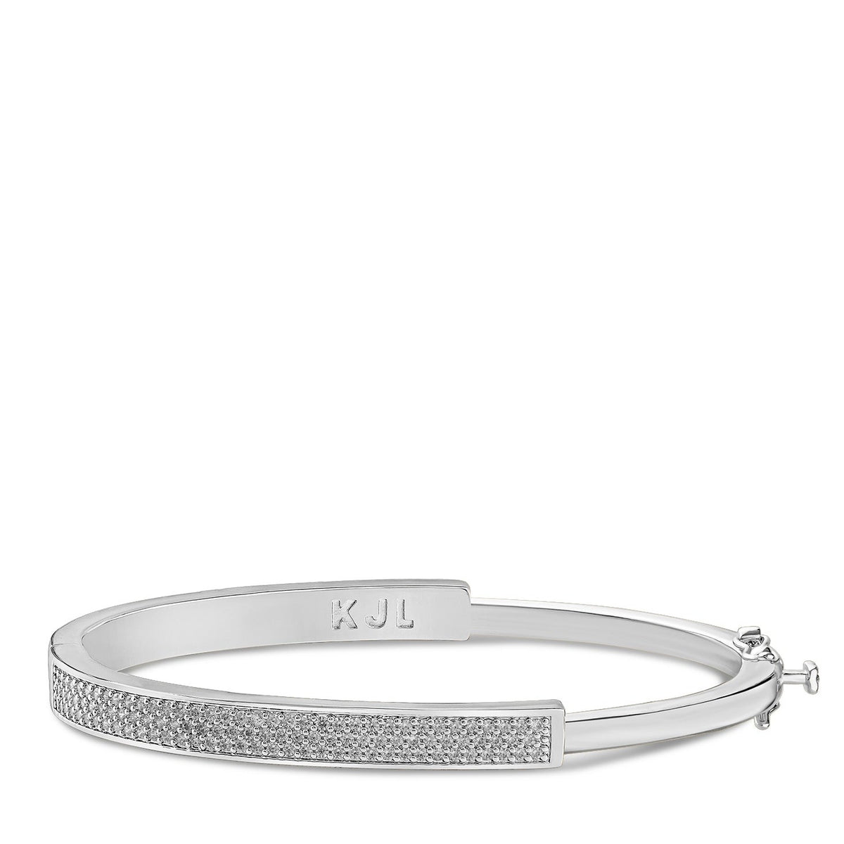 Pave CZ Half Wide Bangle