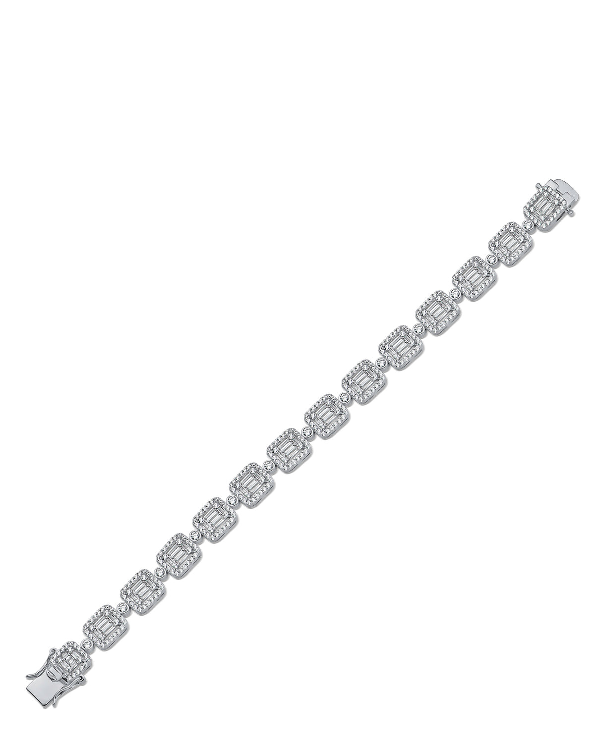 Baguette CZ Framed Rectangle Bracelet