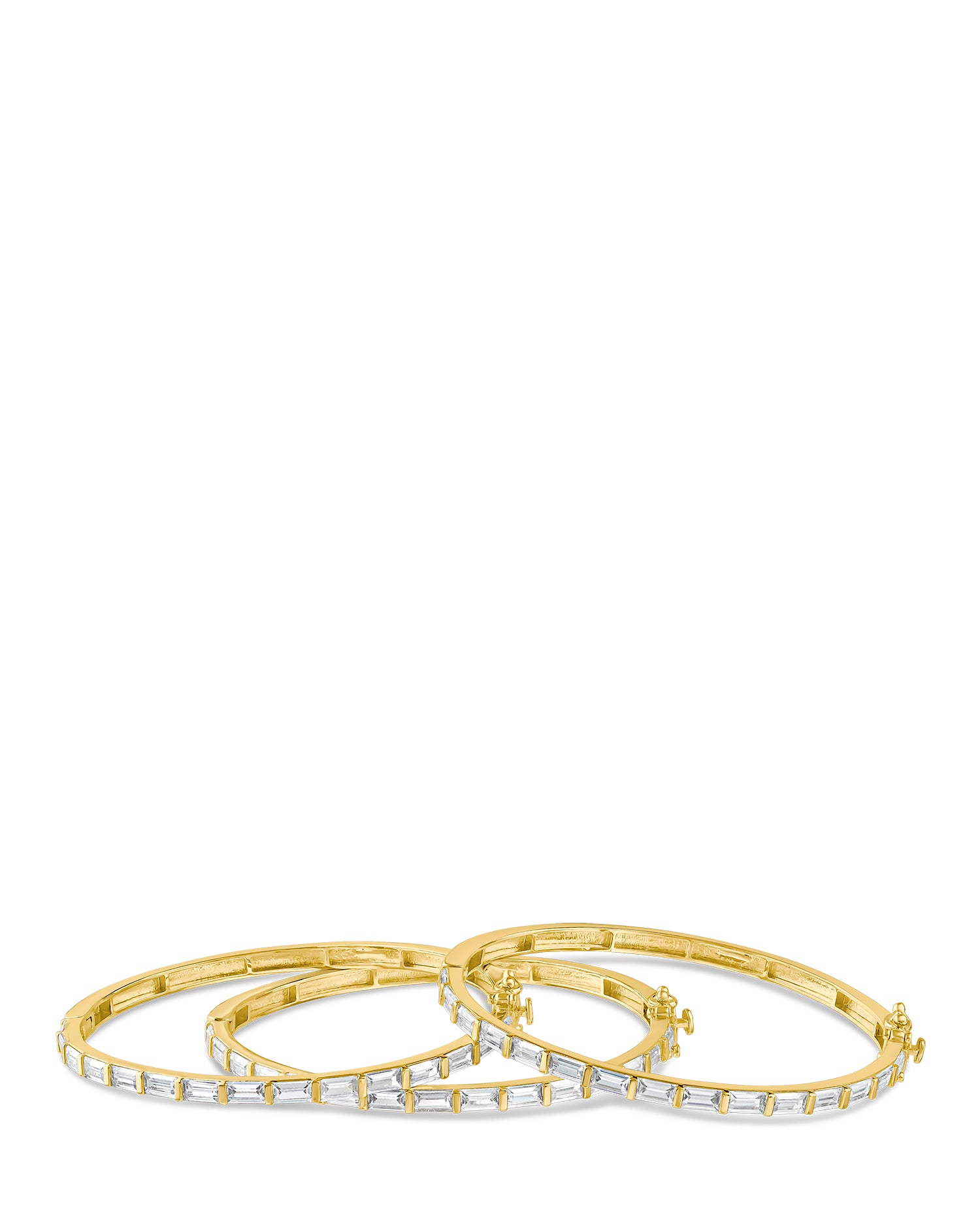 Baguette CZ Bangle Set