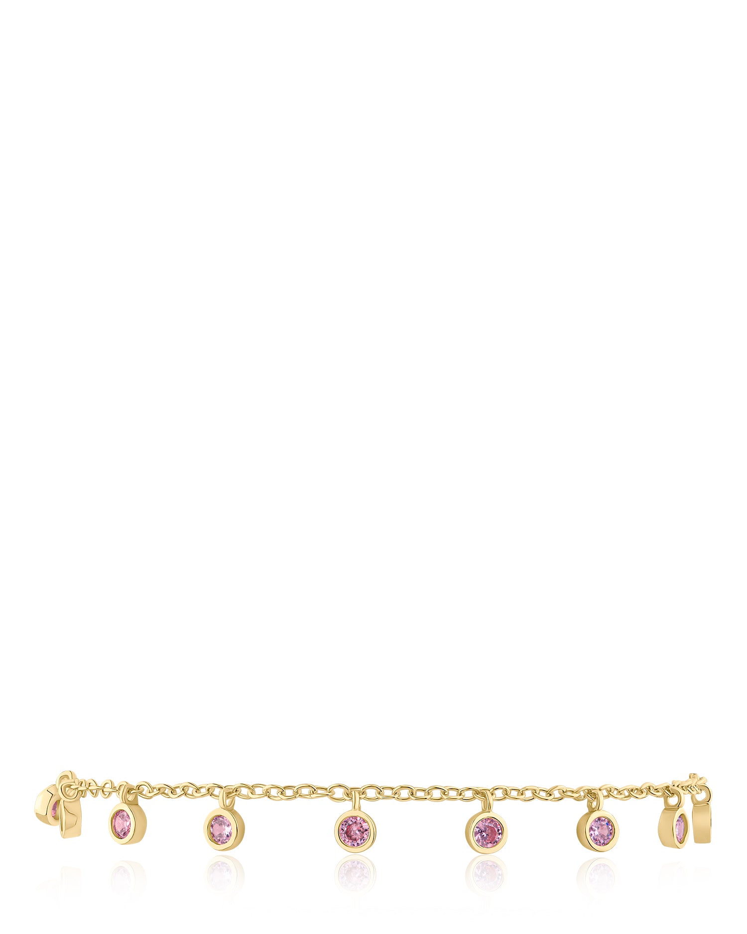 Gold Bezel CZ Charm Bracelet