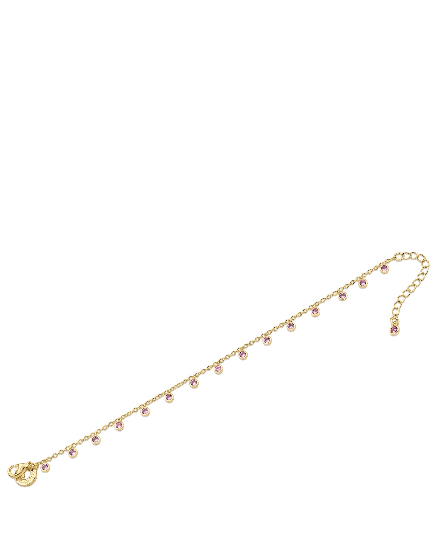 Gold Bezel CZ Charm Bracelet