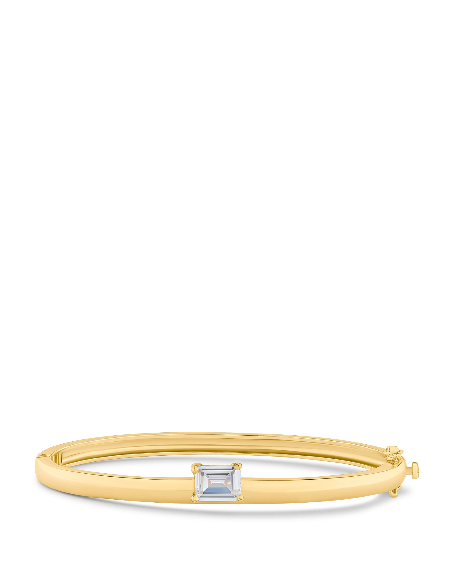 Asymmetrical Emerald CZ Bangle