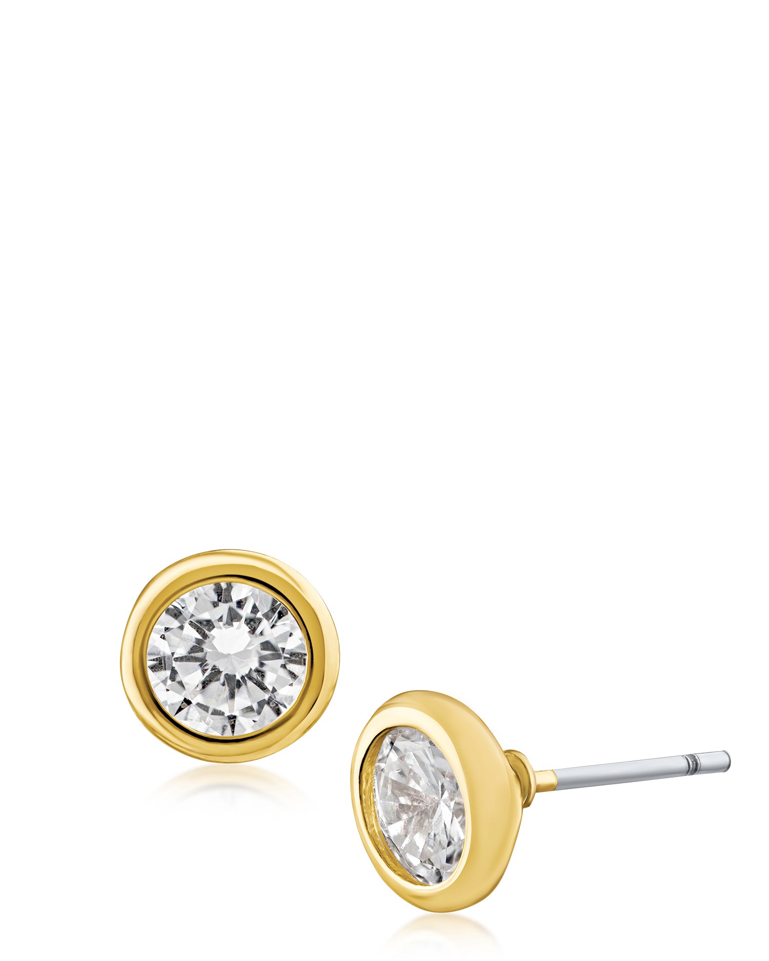 Bezel Set Stud Earrings