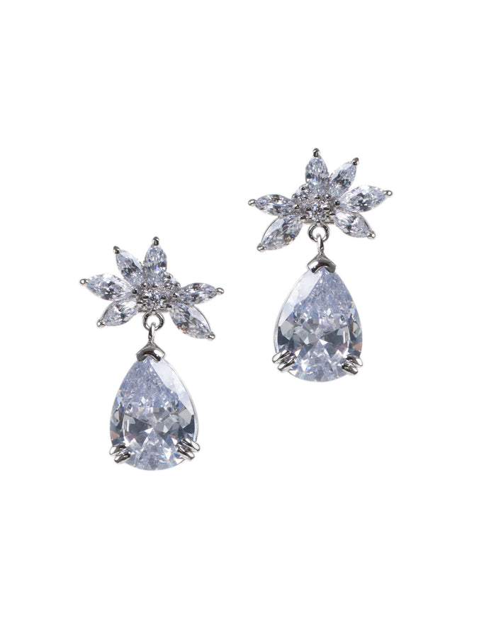 Pear and Marquise CZ Drop Earrings