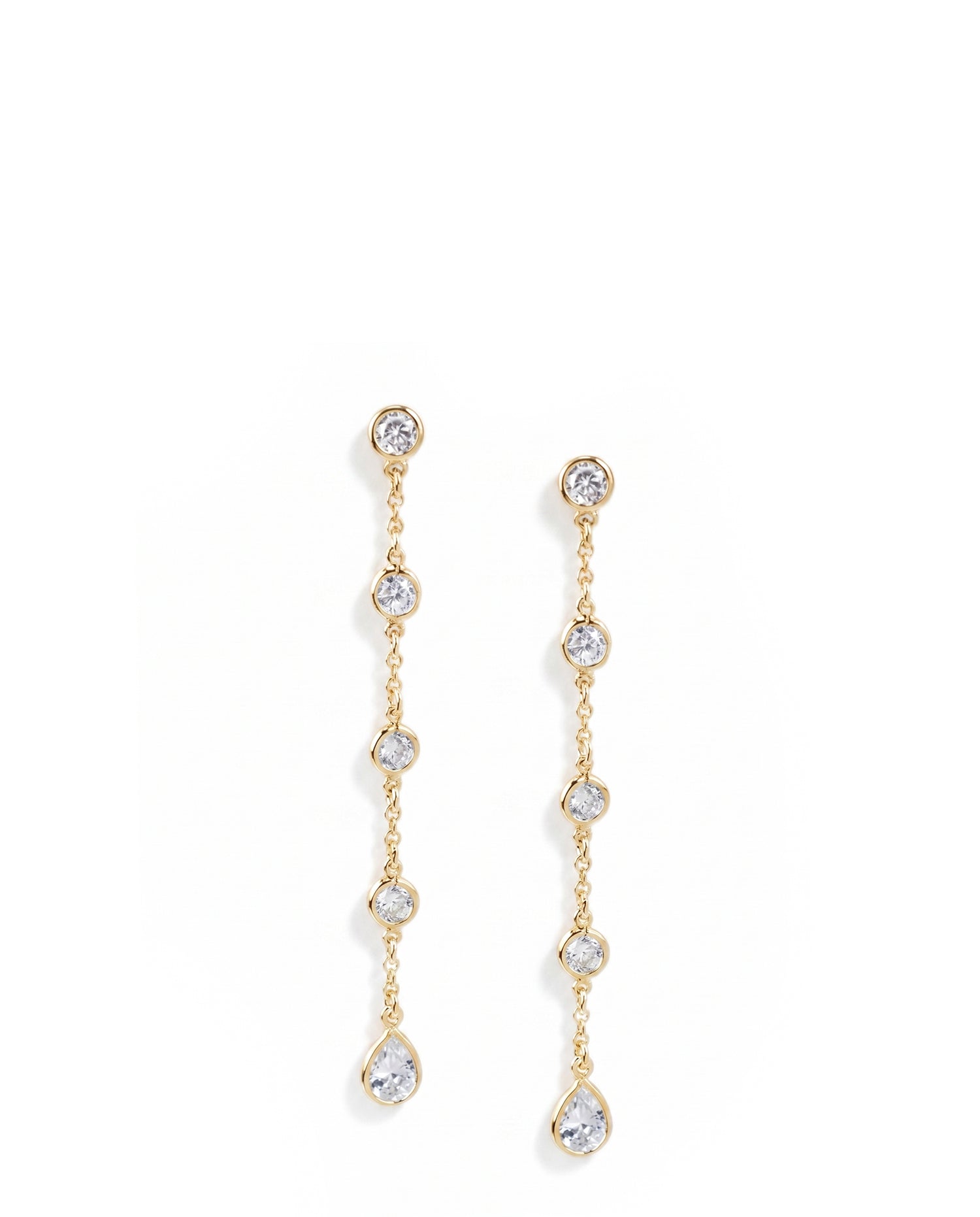 Bezel Set Drop Earrings