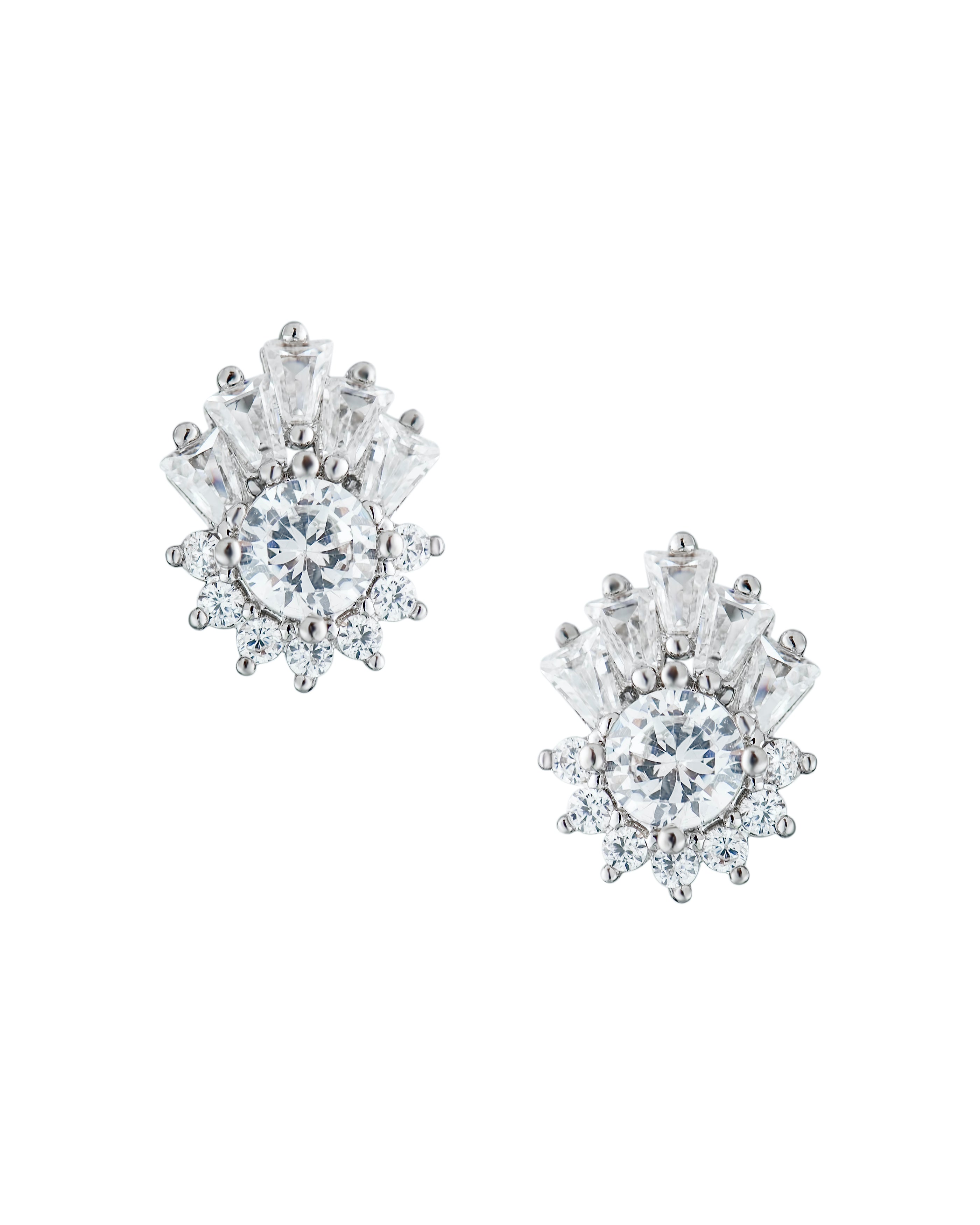 CZ Fan Shaped Earrings