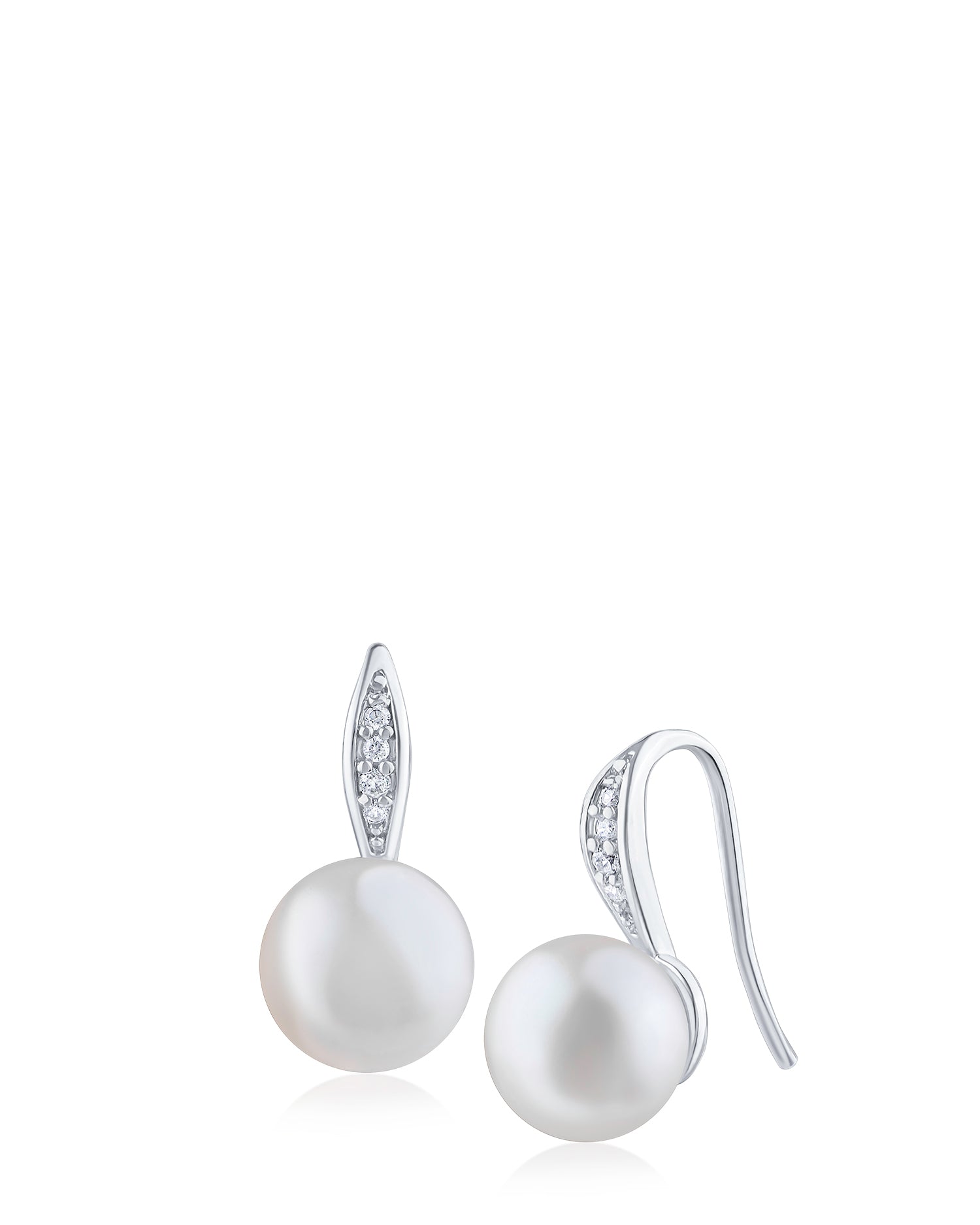 CZ and Pearl Drop Earrings
