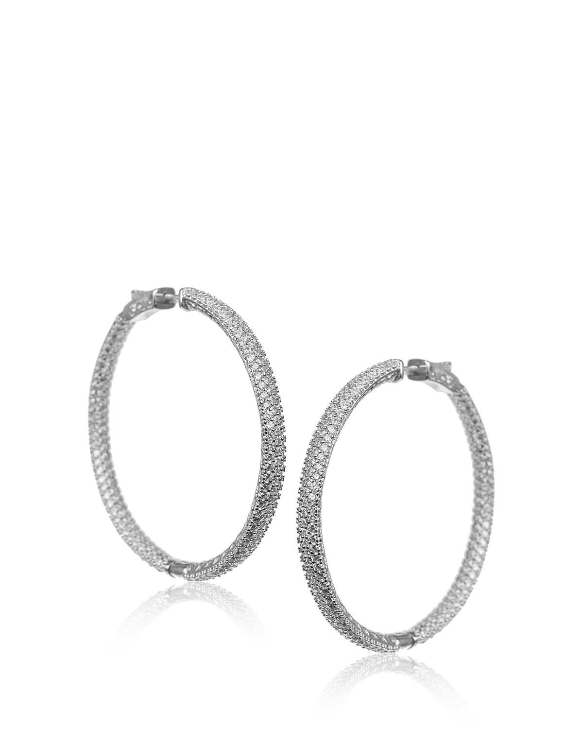Glamorous Pave Hoop Earrings