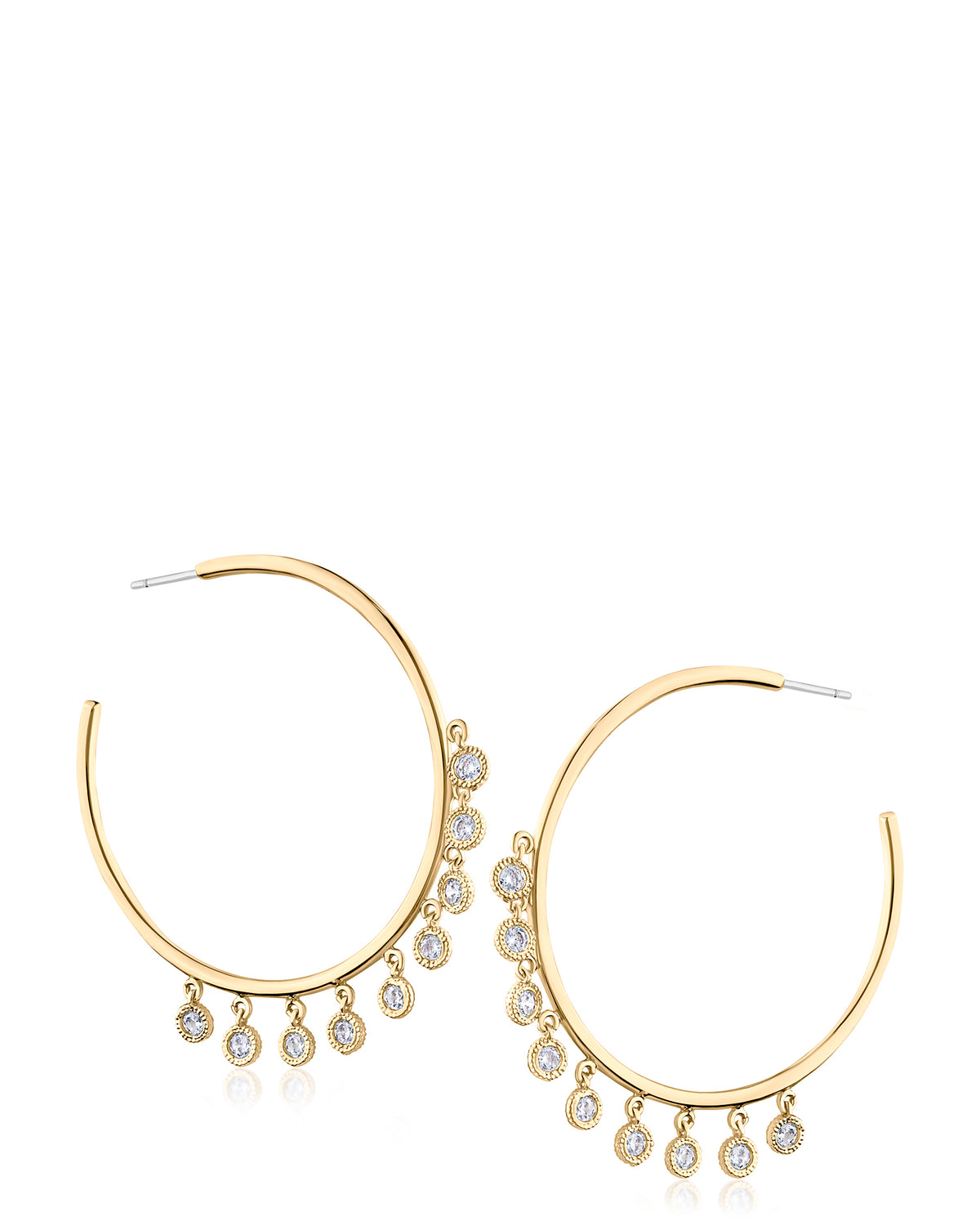 Hoop Earring with Dangling CZ