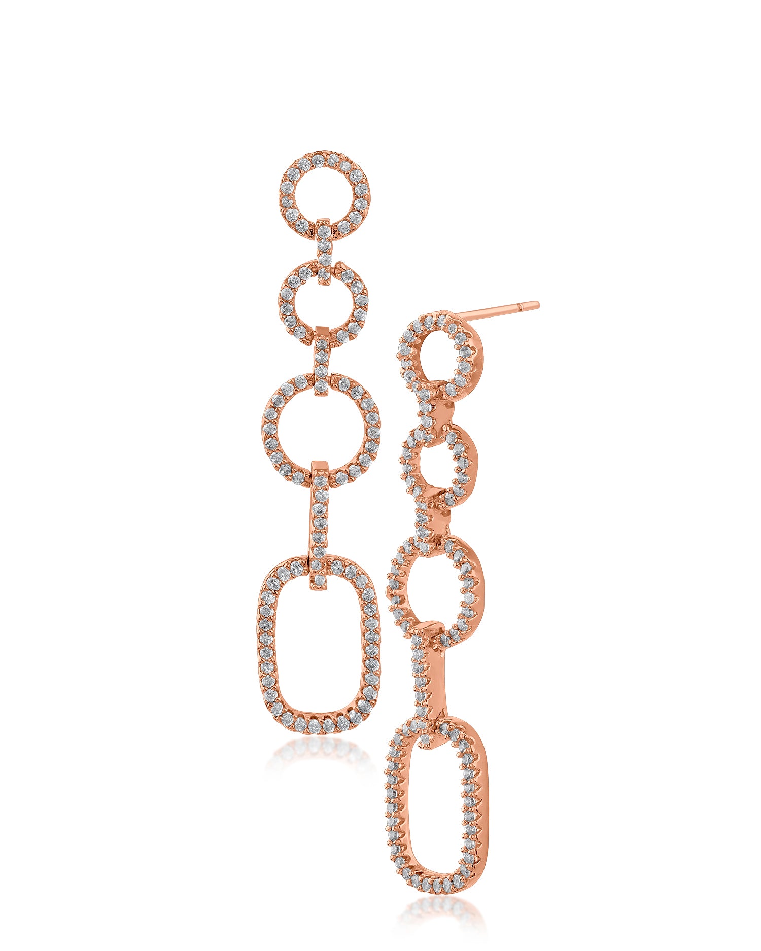 Pave Link Drop Earrings