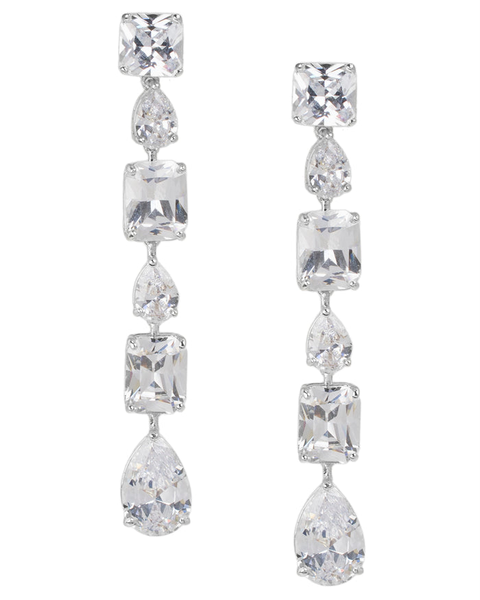 Multi Shape CZ Drop Earrings