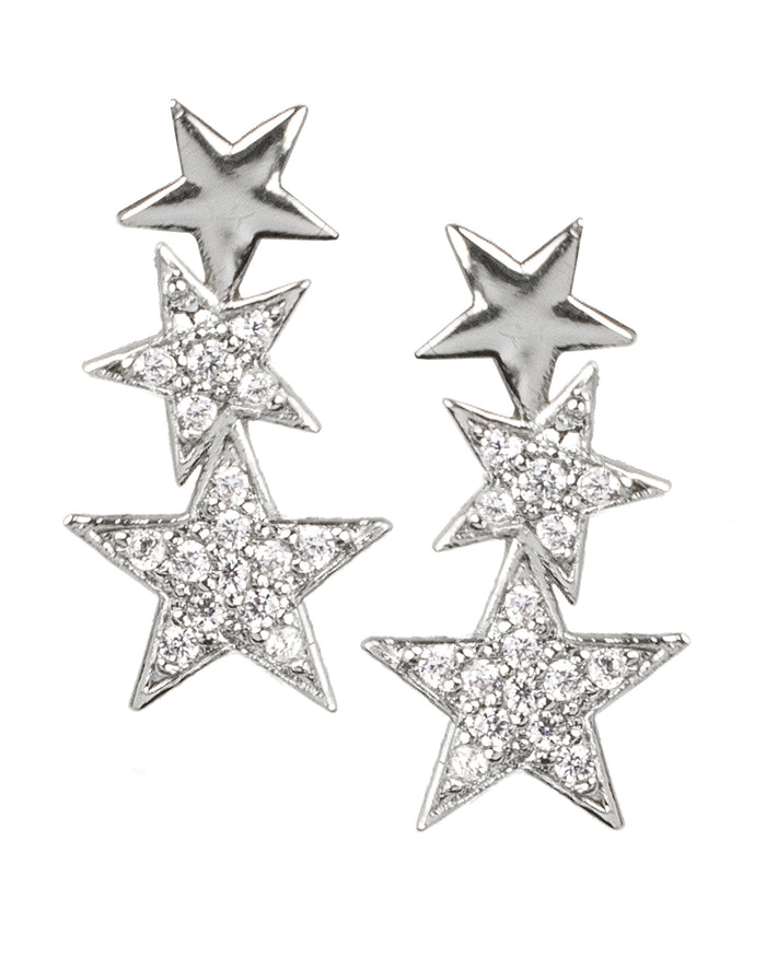 Triple Star Mini Crawler Earrings