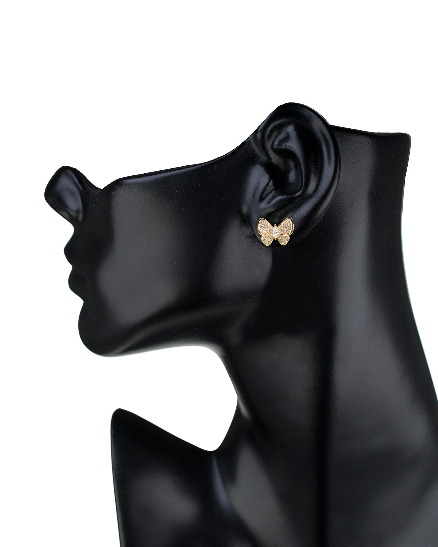 CZ Butterfly Stud Earrings