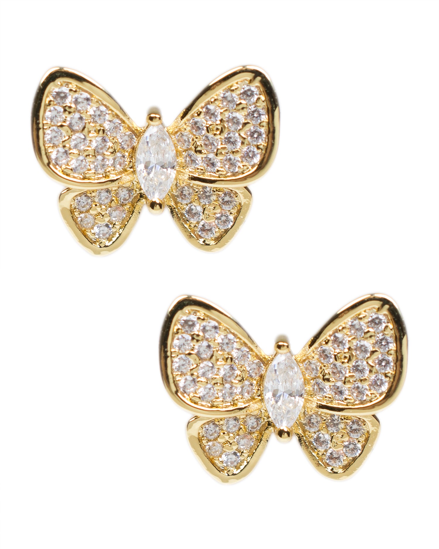 CZ Butterfly Stud Earrings