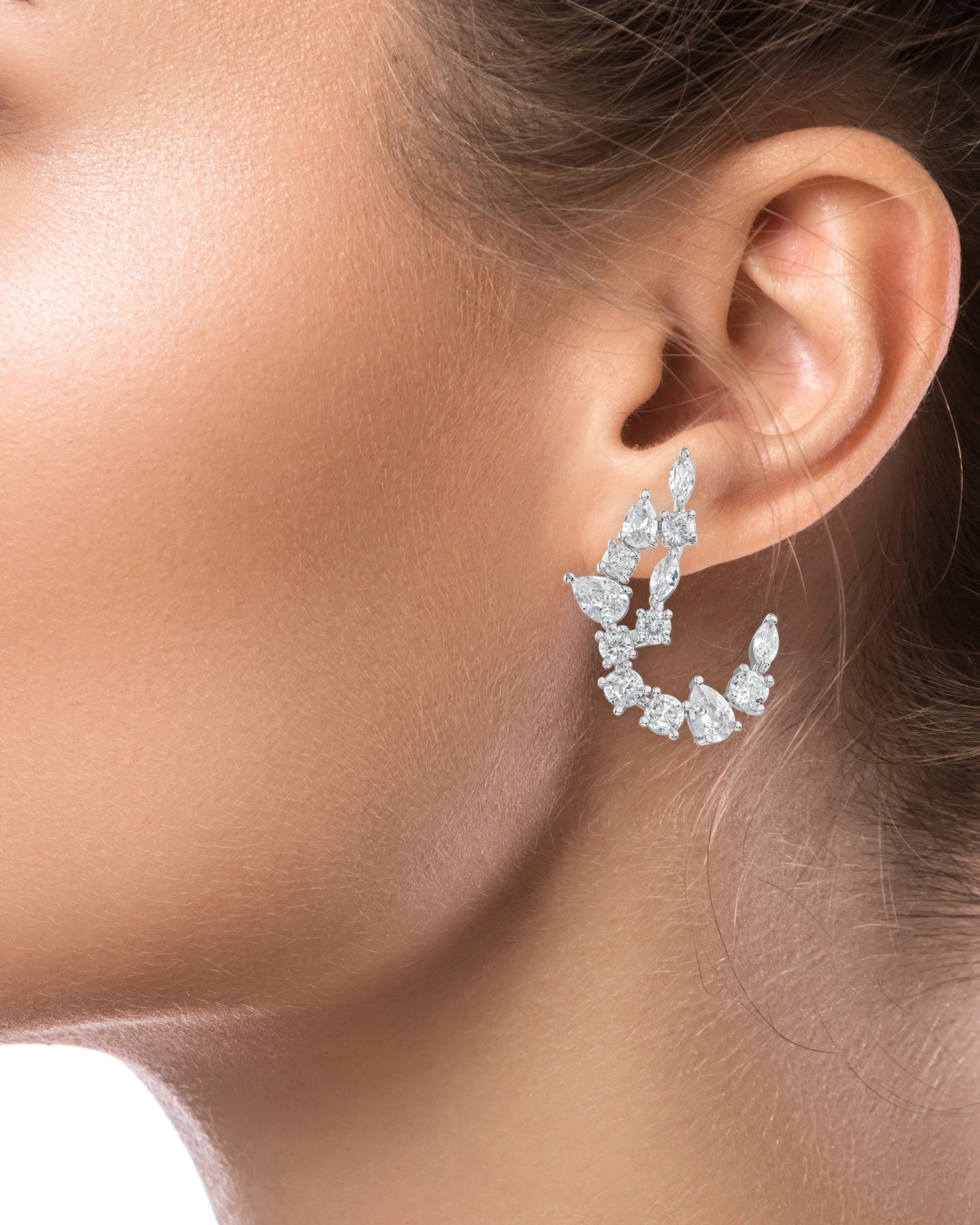 Multi-Shape CZ Drop Earrings