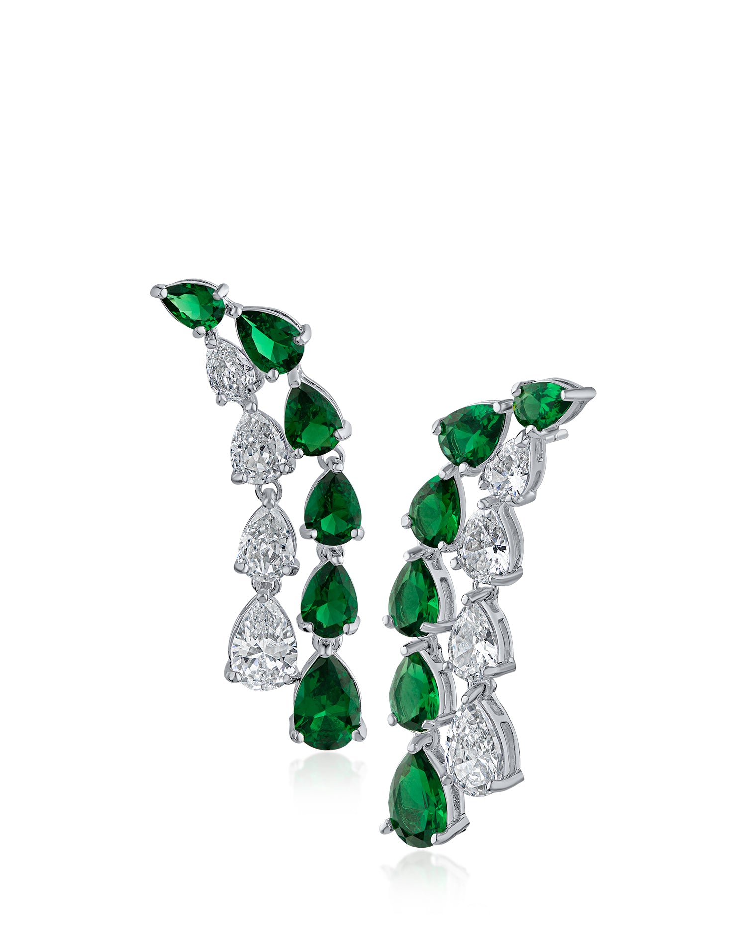 Double Pear Waterfall Earrings