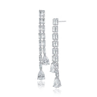 Baguette and Pear Double Drop Earrings