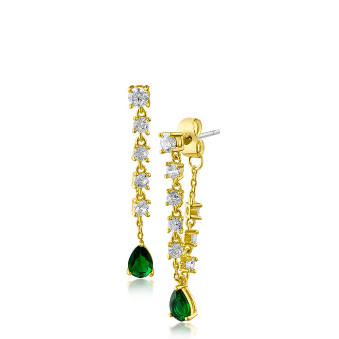 CZ and Chain Drop Earring