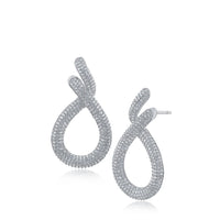 Pave CZ Knot Earrings