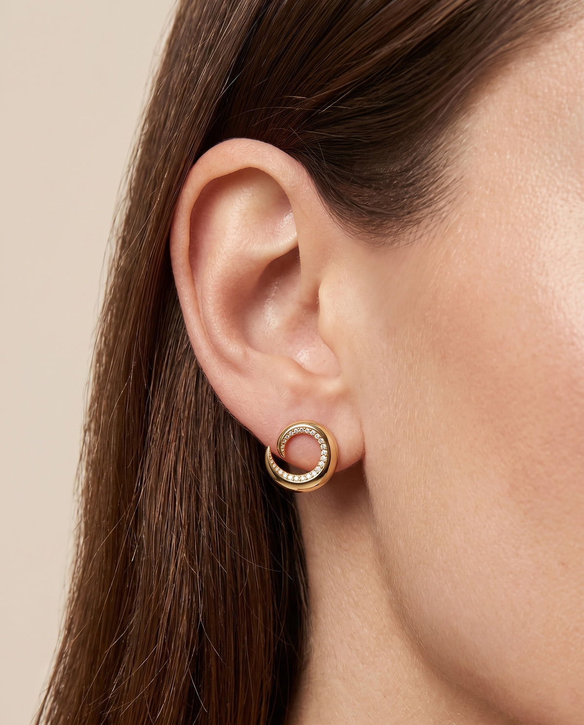 Petite Pavé Swirl Stud Earrings
