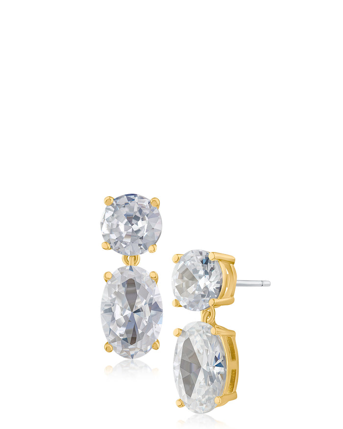 Round and Oval Drop Earrings