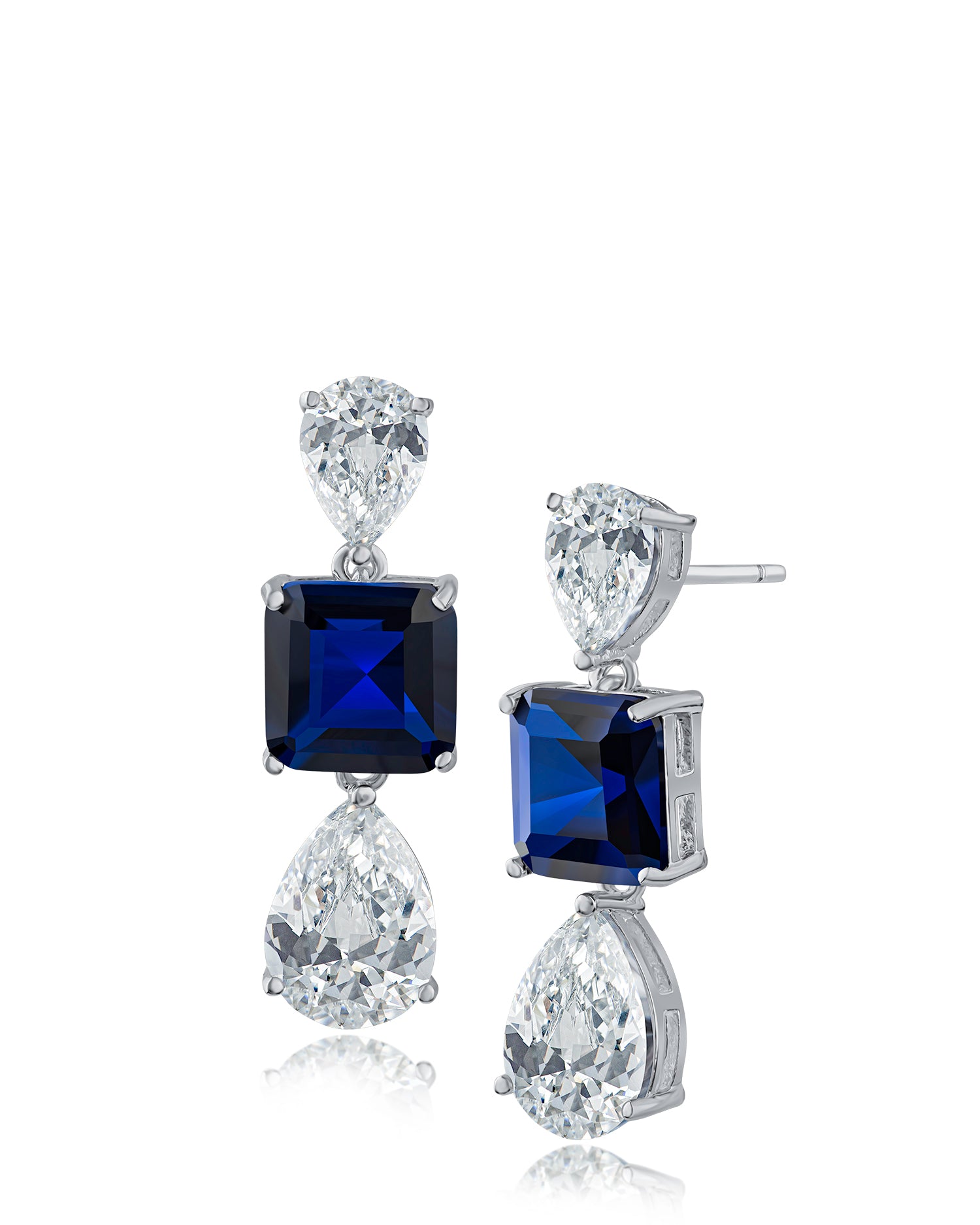 Pear and Princess CZ Triple Drop