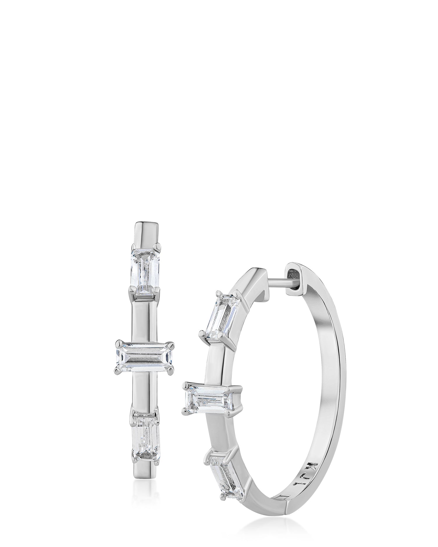 Triple Emerald CZ Hoops