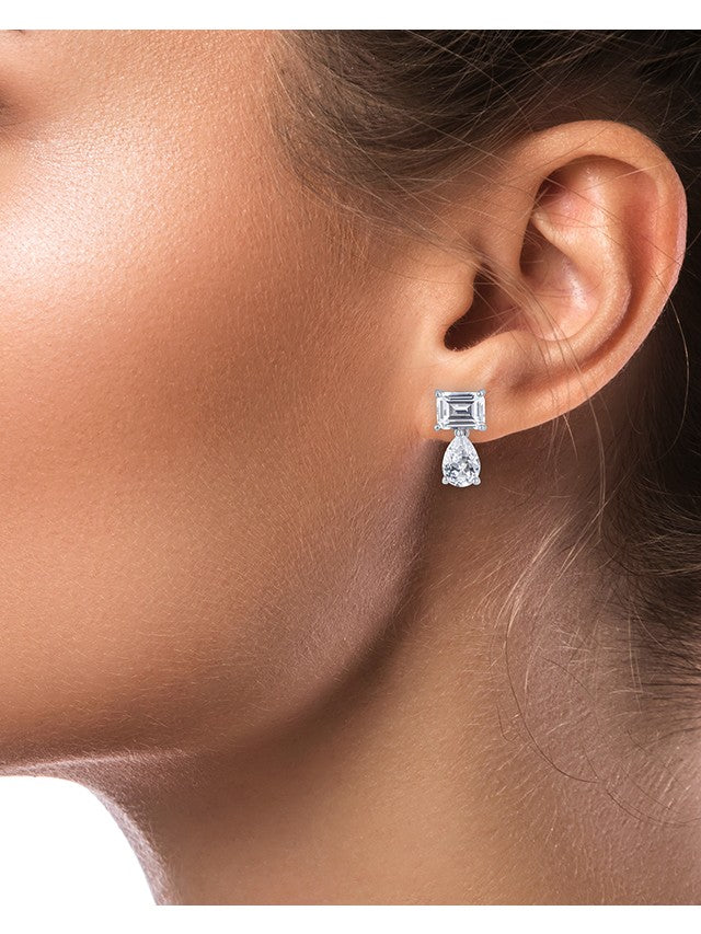 Emerald and Pear CZ Drop Earrings – CZ by Kenneth Jay Lane
