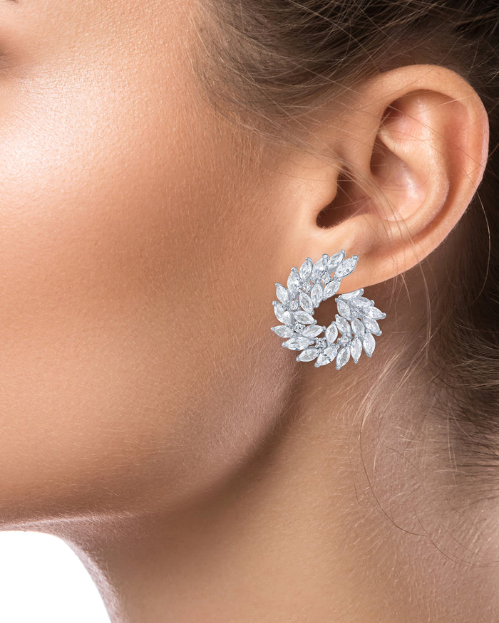 Marquise Swirl Statement Earrings
