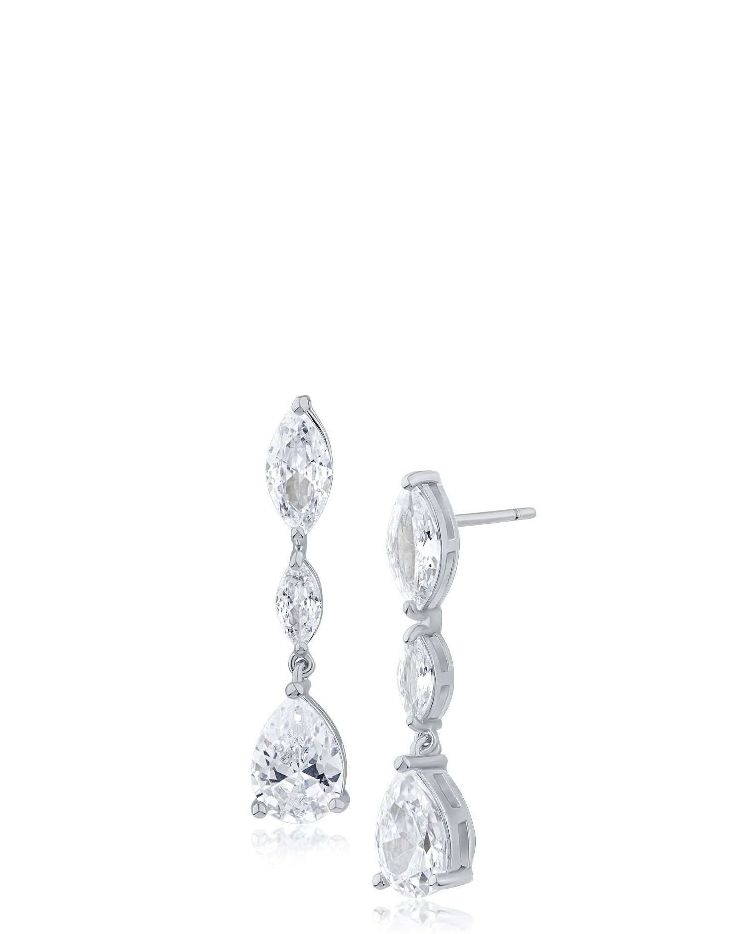 Marquise and Pear CZ Drop Earrings
