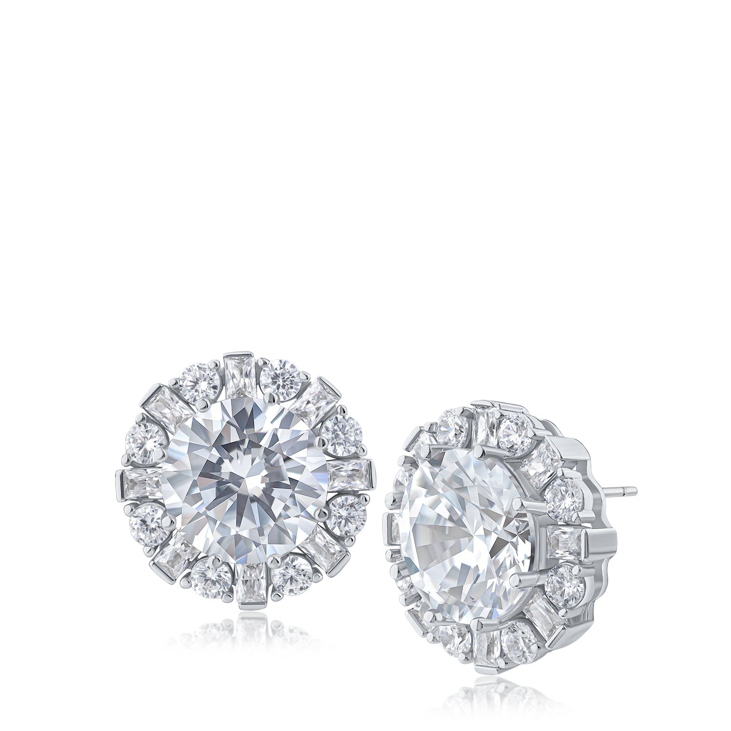Radiant Halo CZ Studs
