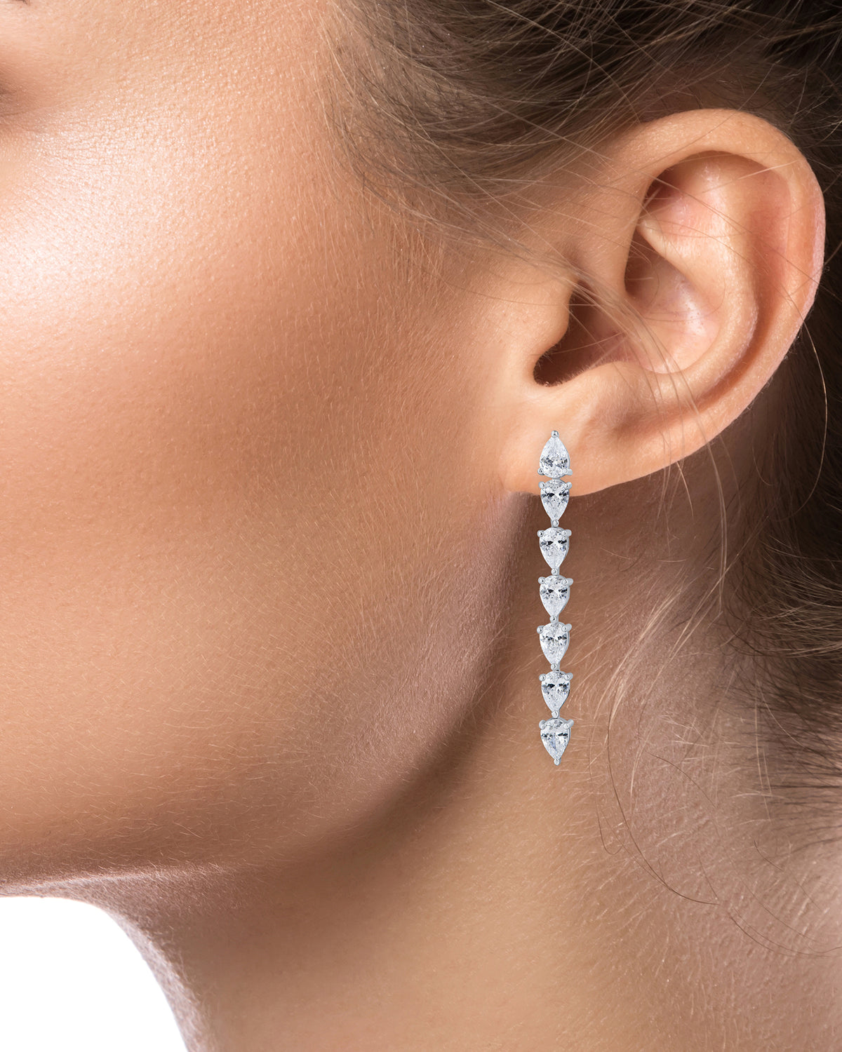 Linear Pear Drop Earrings