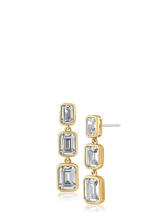 Triple Emerald Drop Earrings