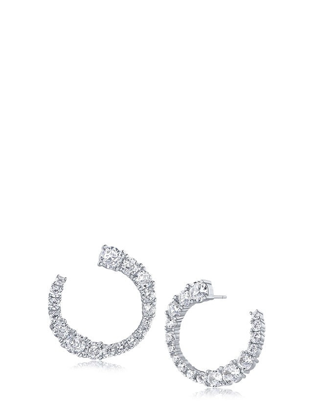 Graduated Open Circle Earrings – CZ by Kenneth Jay Lane