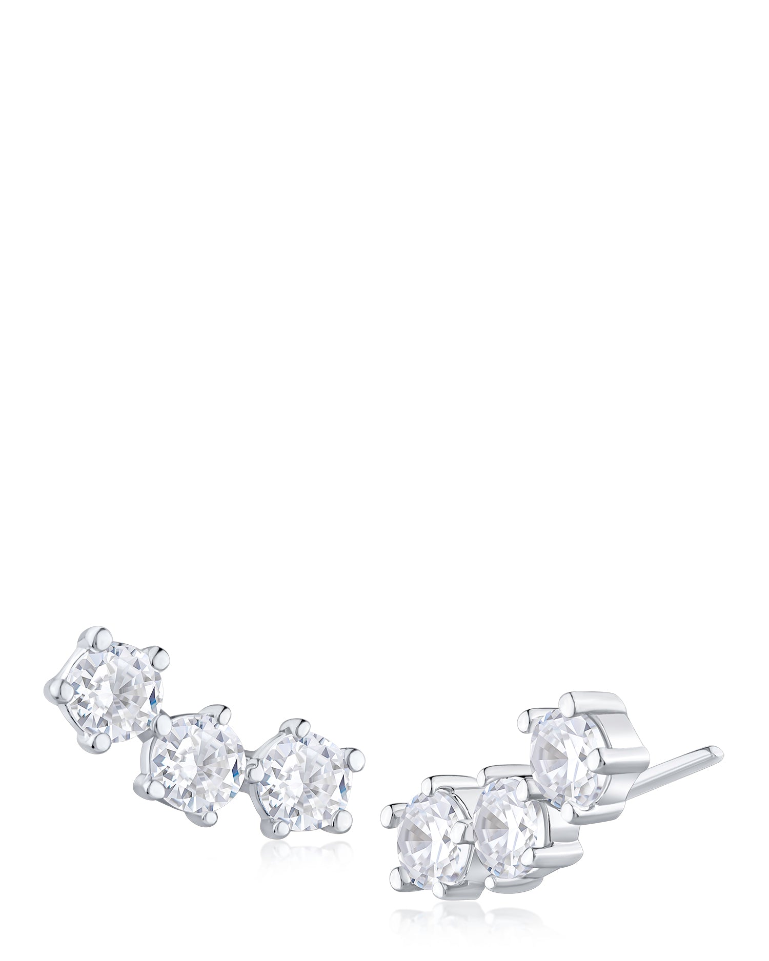 Graduated CZ Line Stud Earrings