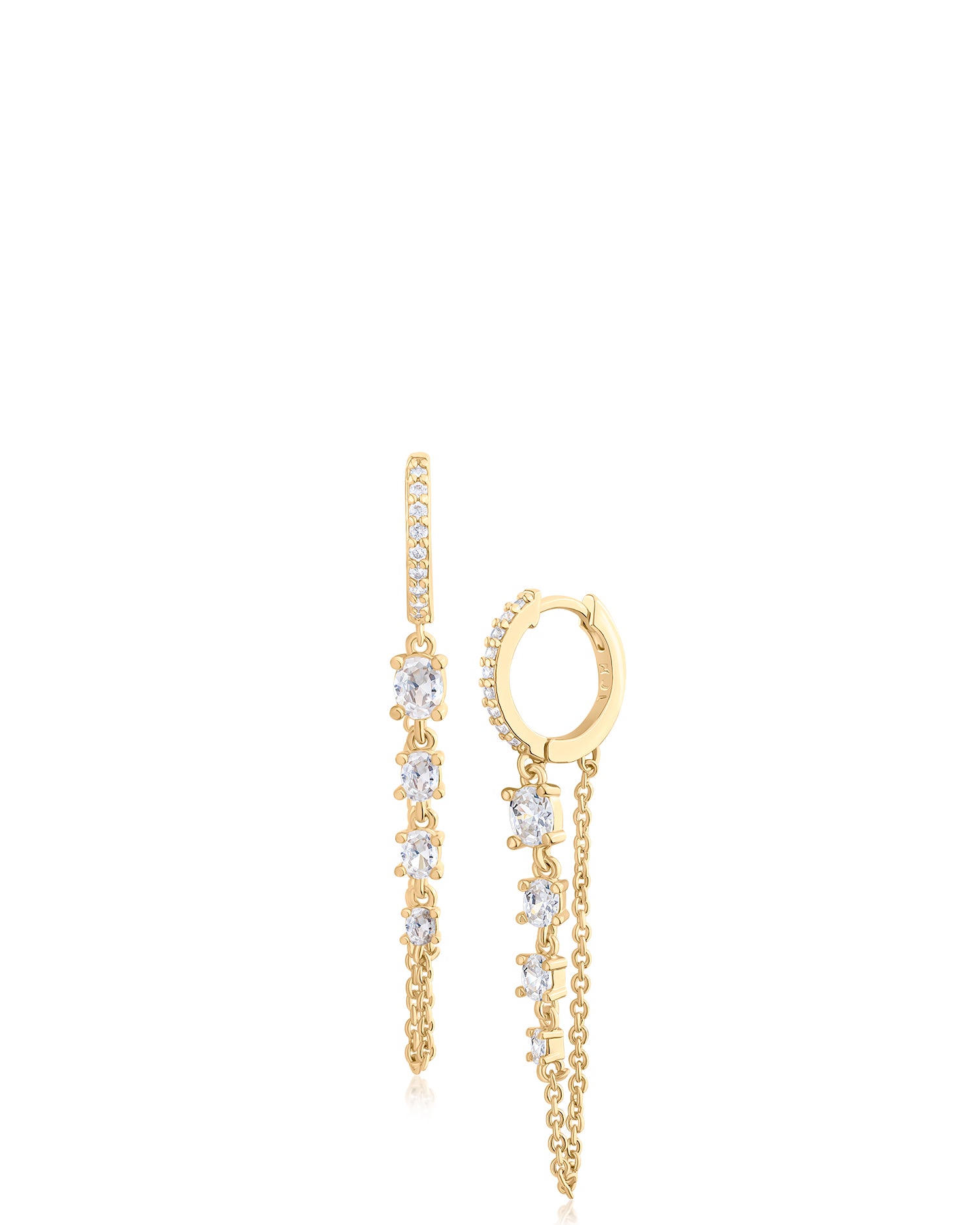 Cascade CZ Chain Huggies