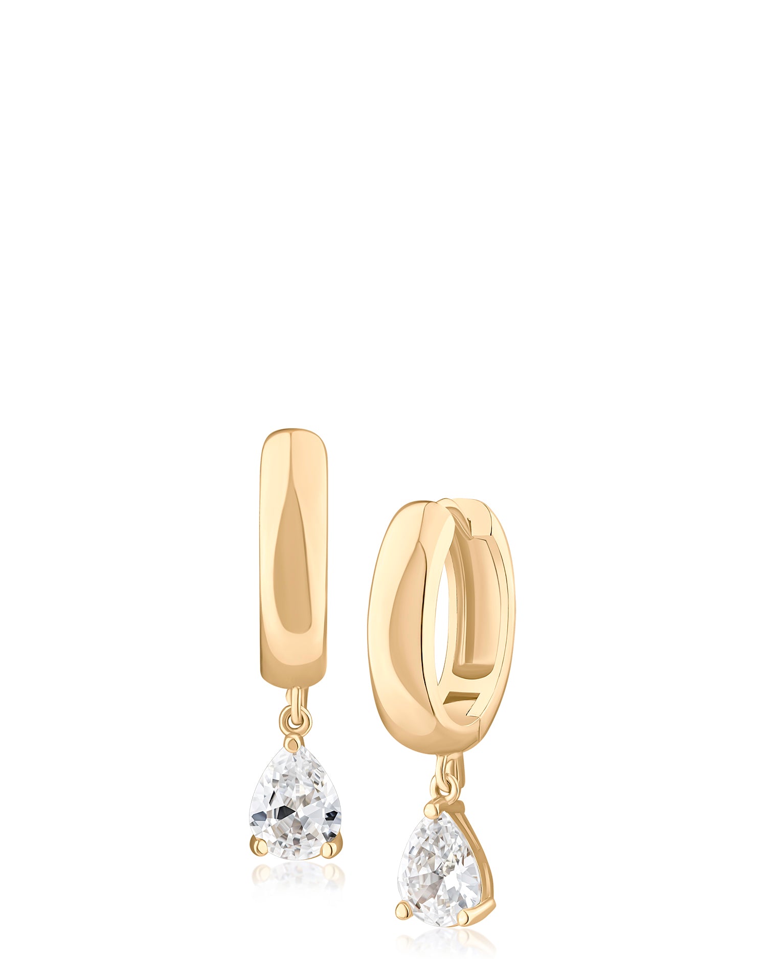 Pear Drop Huggie Earrings
