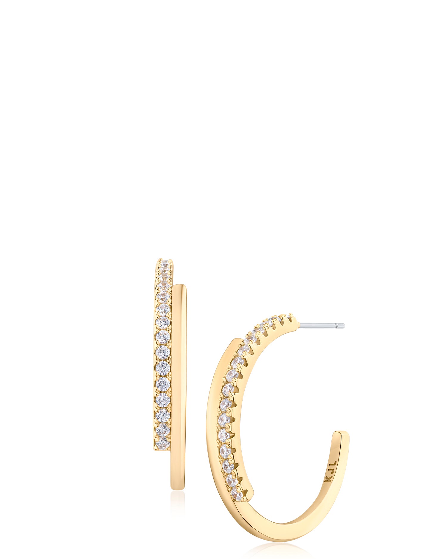 Modern Pavé Hoop Earrings