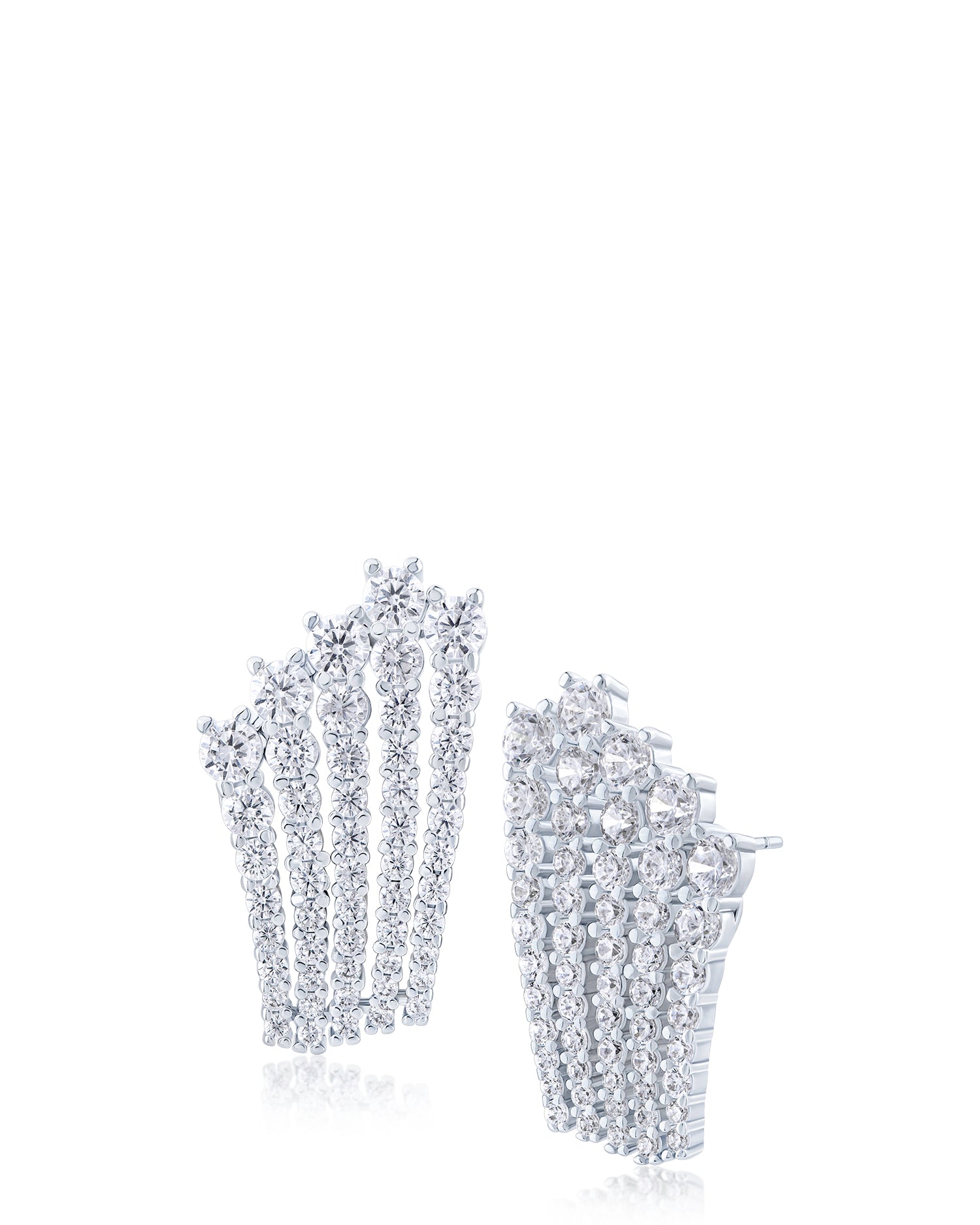 Pavé Multi-Row Drop Earrings