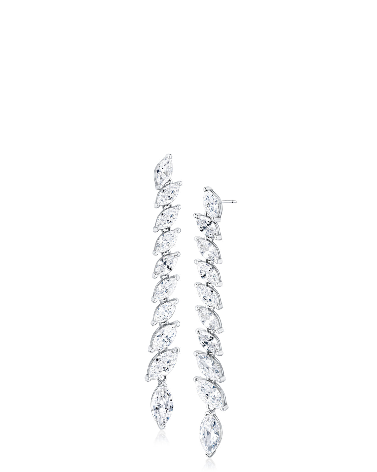 Marquise CZ Linear Drop Earrings