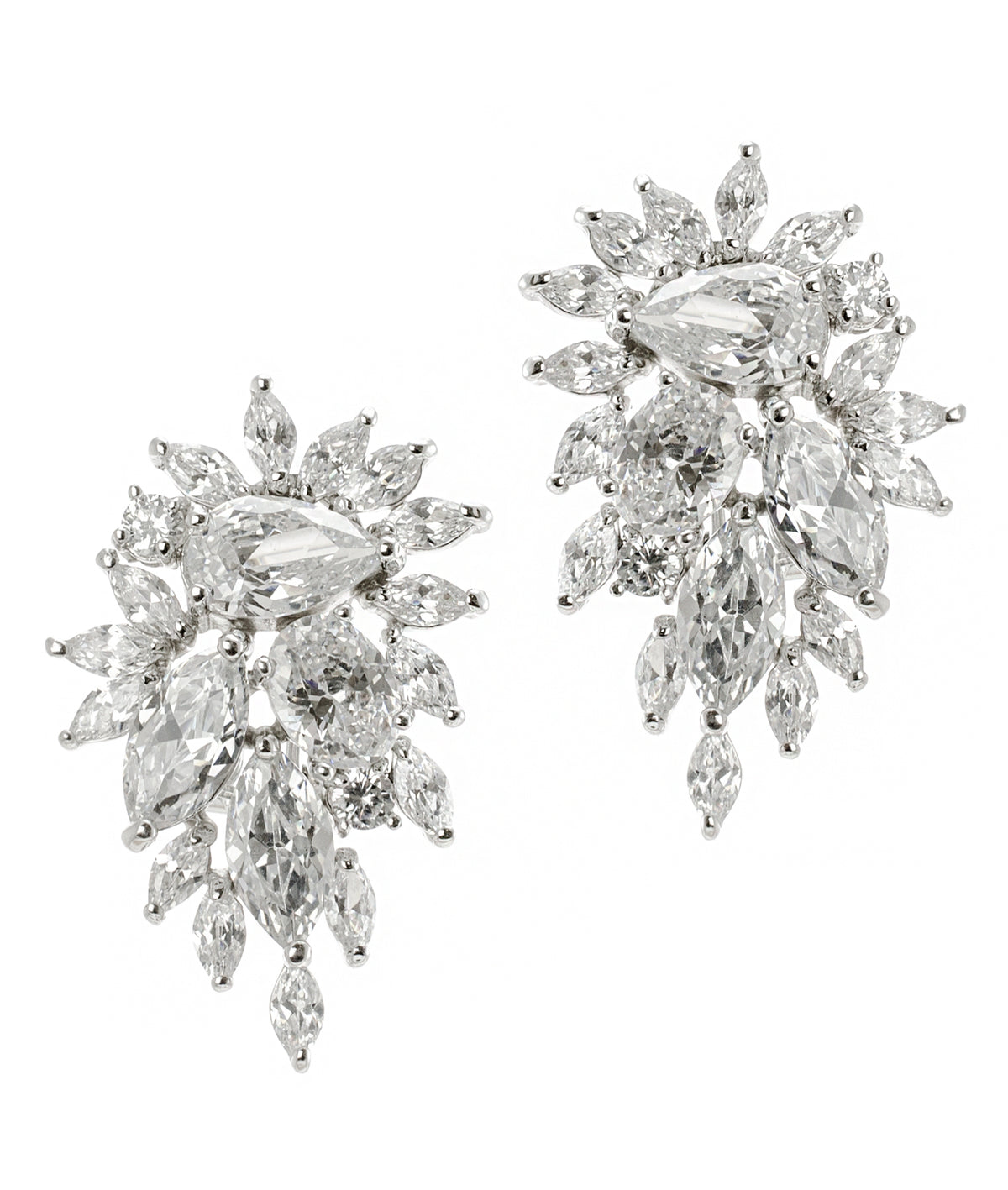 Multi CZ Cluster Earrings