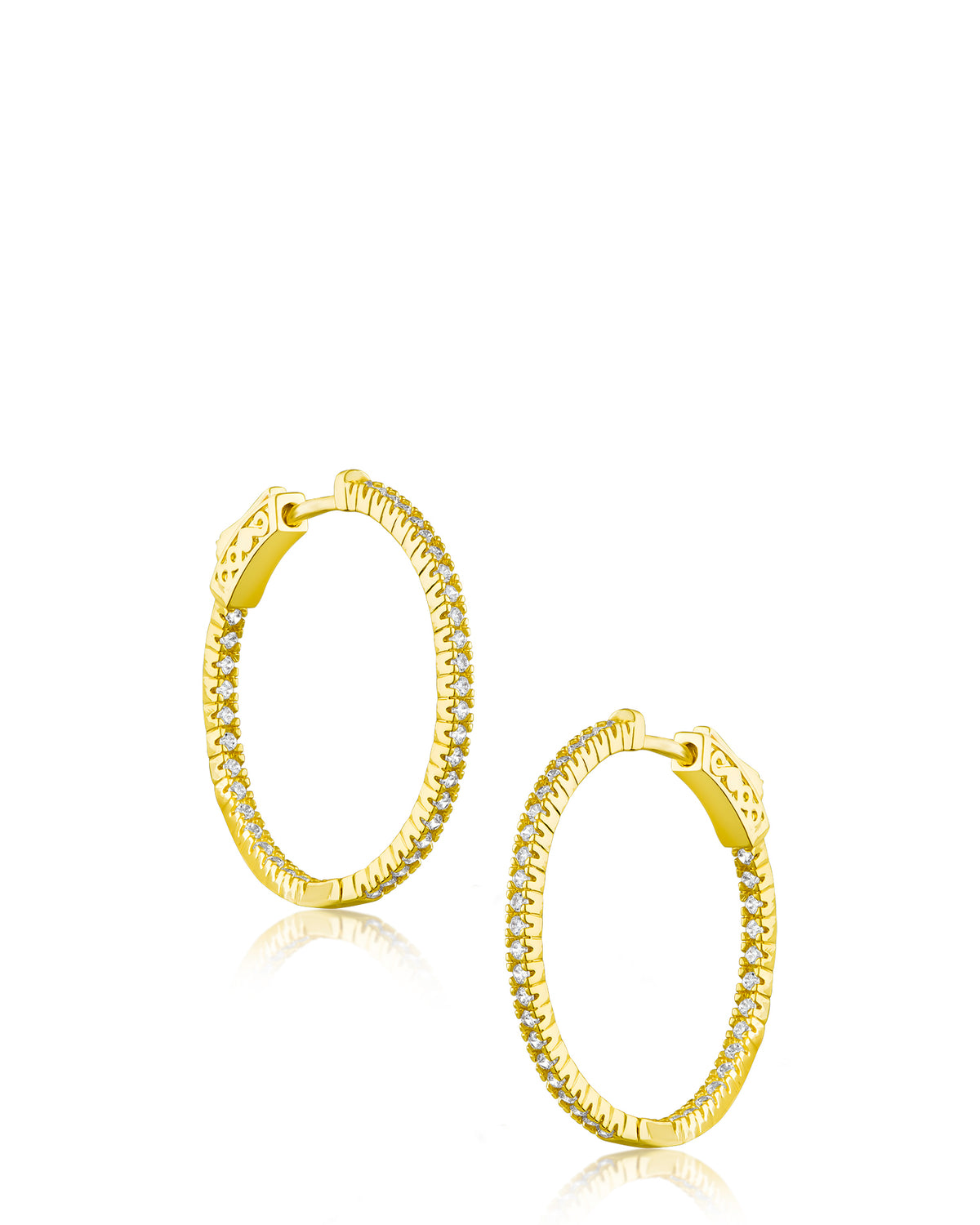 Inside Out Yellow Gold Plated Hoop Earring