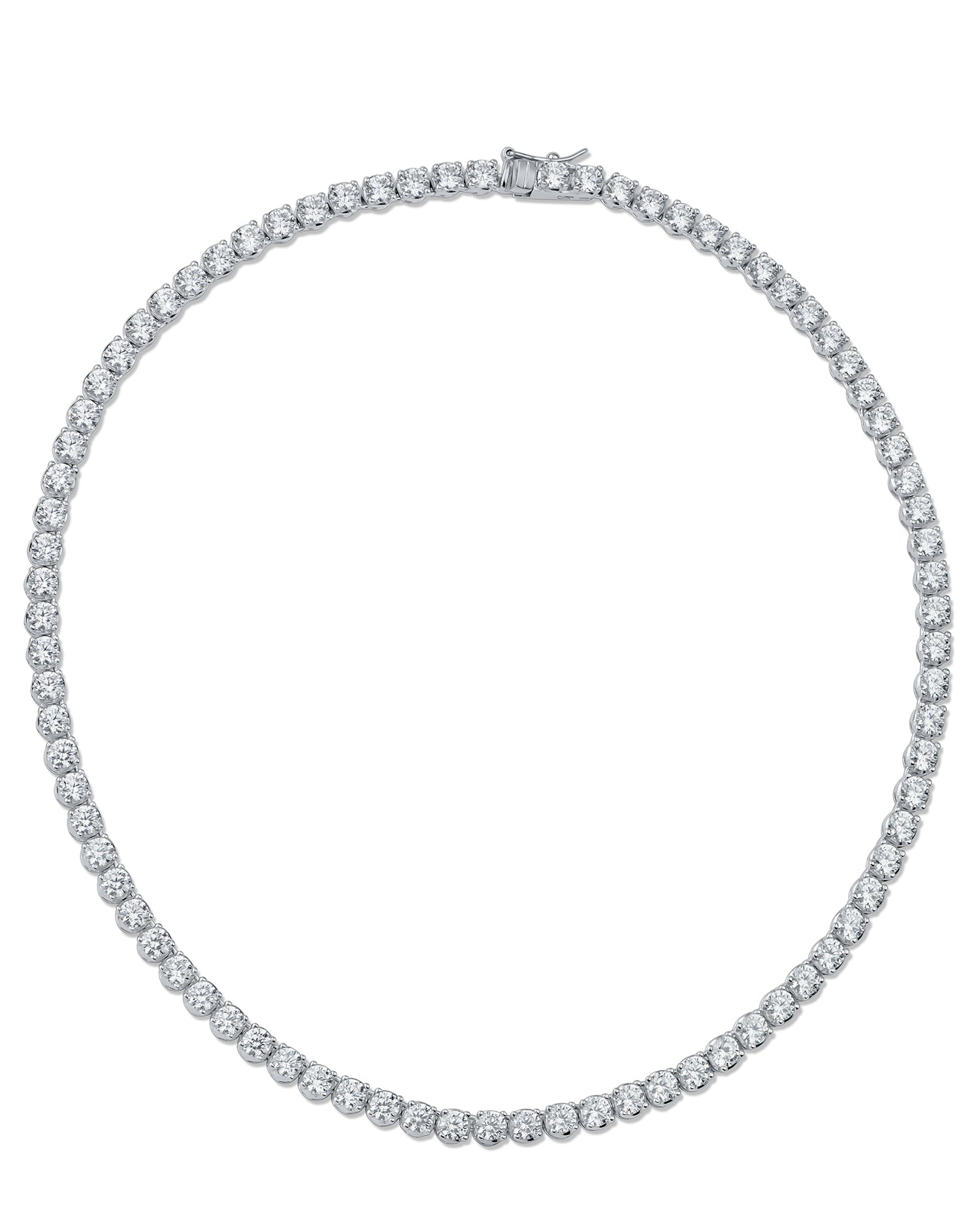 Round CZ Tennis Necklace