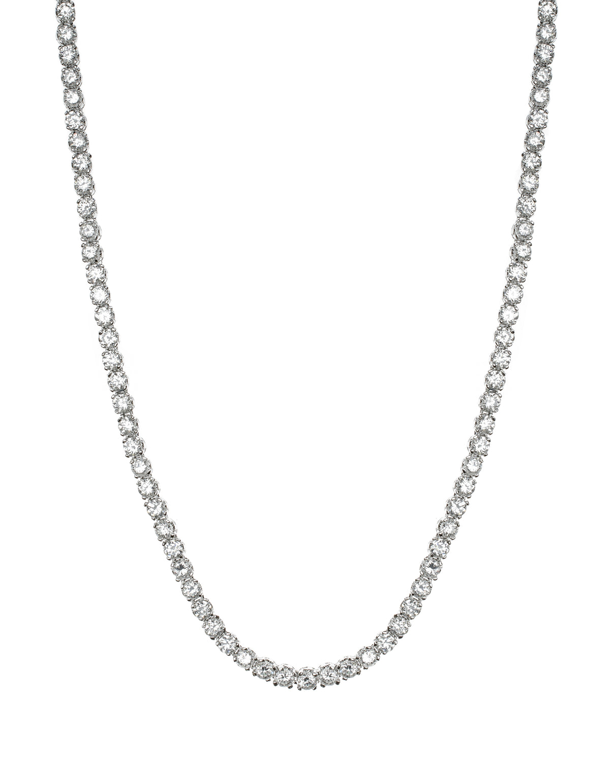 Round CZ Tennis Necklace