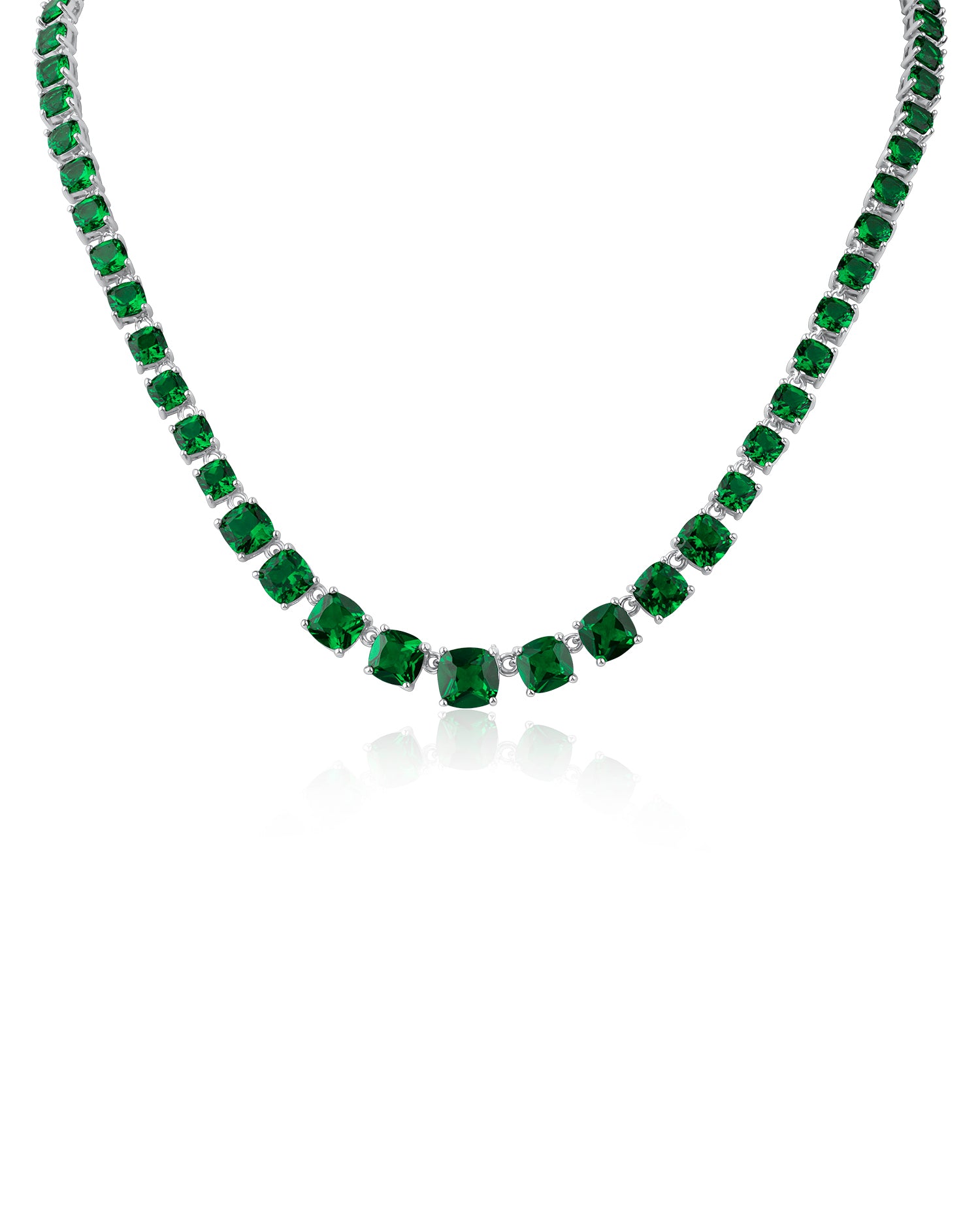 Cushion CZ Tennis Necklace