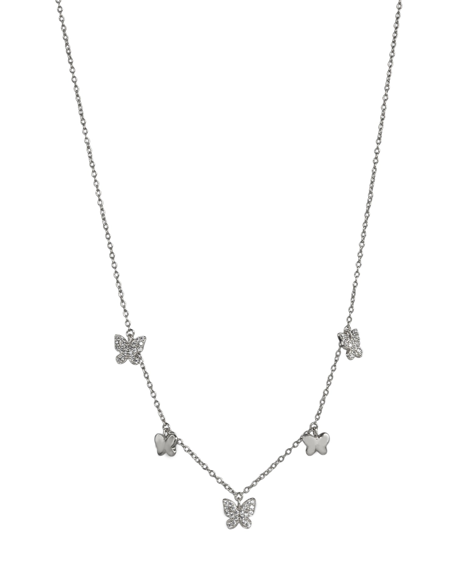 Pavé Butterfly Station Necklace